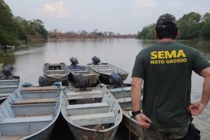 Fiscalização por terra e água protege a fauna aquática durante o período de reprodução                             Crédito - Sema-MT