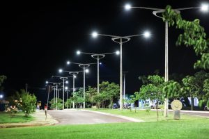 Luminárias instaladas em Novo São Joaquim