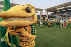 Time do Cuiabá Esporte Clube na Arena Pantanal - Foto por: AssCom Dourado