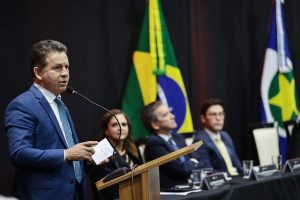 Em seu discurso, o governador também destacou a importância da independência dos três poderes.                             Crédito - Mayke Toscano/Secom-MT