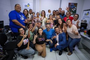 Na Central de Interpretação de Libras (CIL), Virginia Mendes participou do evento em comemoração ao mês das mulheres.                             Crédito - Jana Pessôa